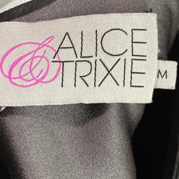 Alice & Trixie Gray 100% Silk Deep V-Neck Open Back Mini Halter Dress Size M - Picture 8 of 9